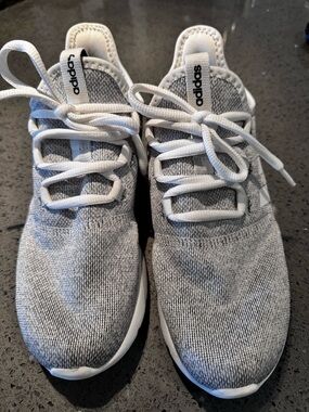Woman Adidas  and White Knit Lace-Up Sneakers